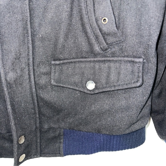 Coogi Vintage Black/ Dark Gray Wool Blend Bomber Jacket - Picture 5 of 16